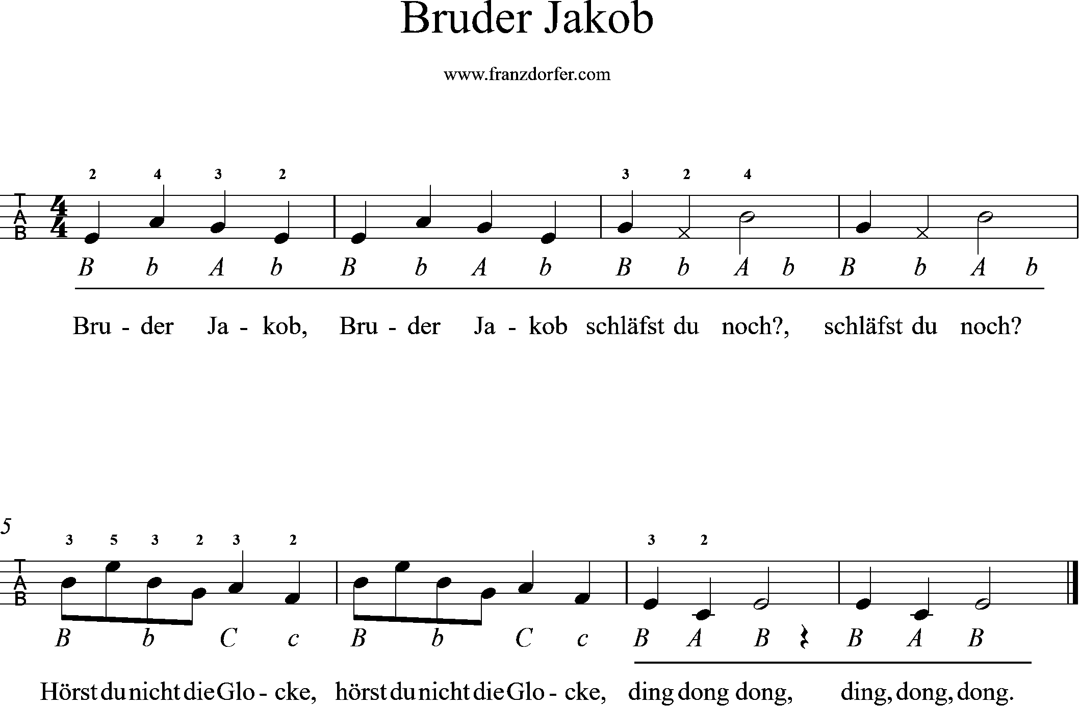griffschrift, Bruder Jakob